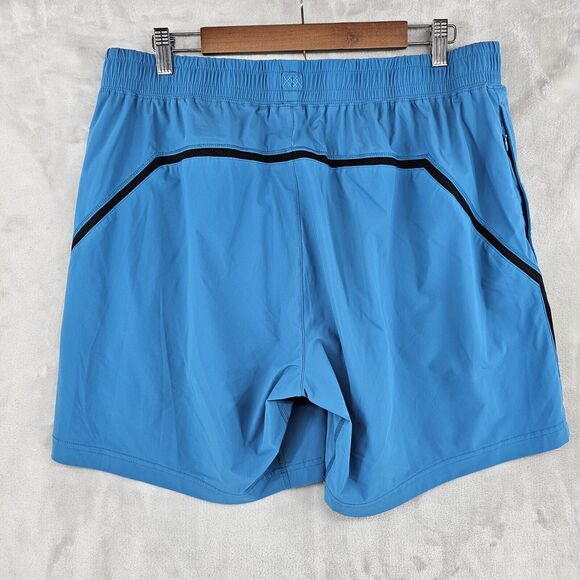 RHONE Athletic Gym Shorts Mens 2XL XXL Bleu Drawstring‎ Polyester - Picture 3 of 8